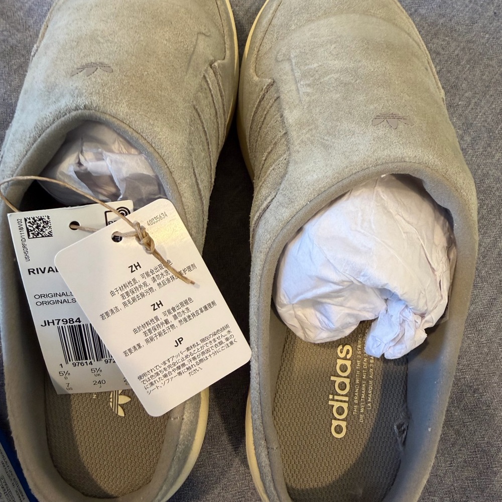 adidas Gray Suede Slip-On Sneakers